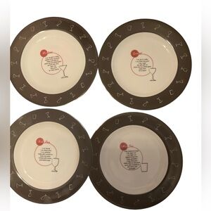 Pottery Barn ‘Retro Bar’ appetizer/dessert plates. Set of six